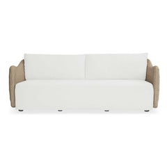 Sunset Gray/White Wicker Outdoor Sofa - Ornate Home