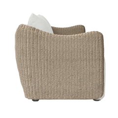 Sunset Gray/White Wicker Outdoor Sofa - Ornate Home