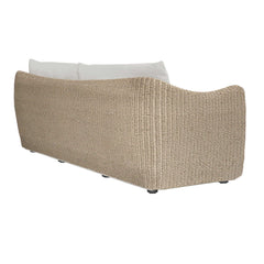 Sunset Gray/White Wicker Outdoor Sofa - Ornate Home