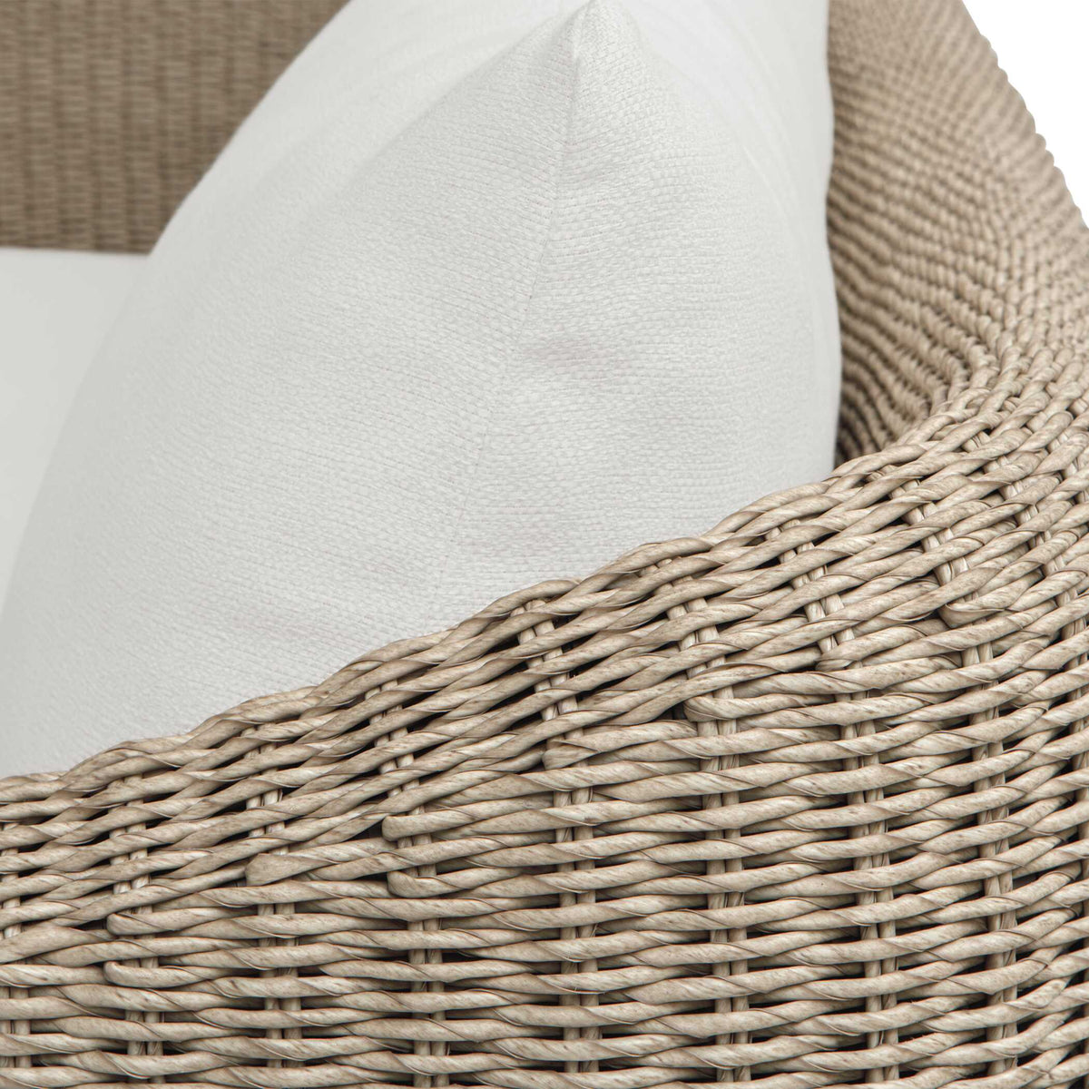 Sunset Gray/White Wicker Outdoor Sofa - Ornate Home