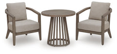 Sunset Lake Beige Outdoor Chairs with Cushions/Table (Set of 3) - Ornate Home