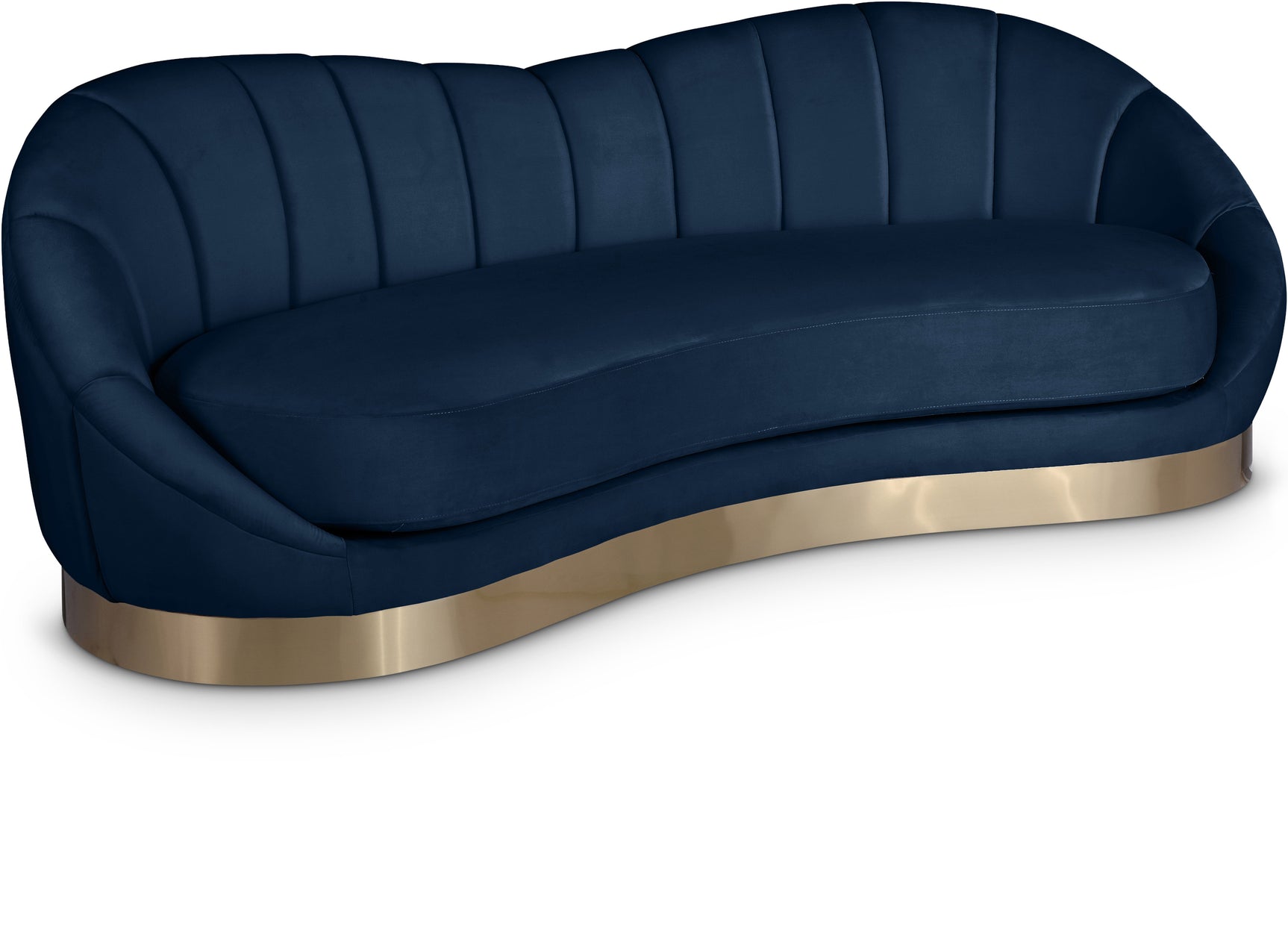 Sunshore Navy 91.5" Velvet Upholstered Sofa - Ornate Home