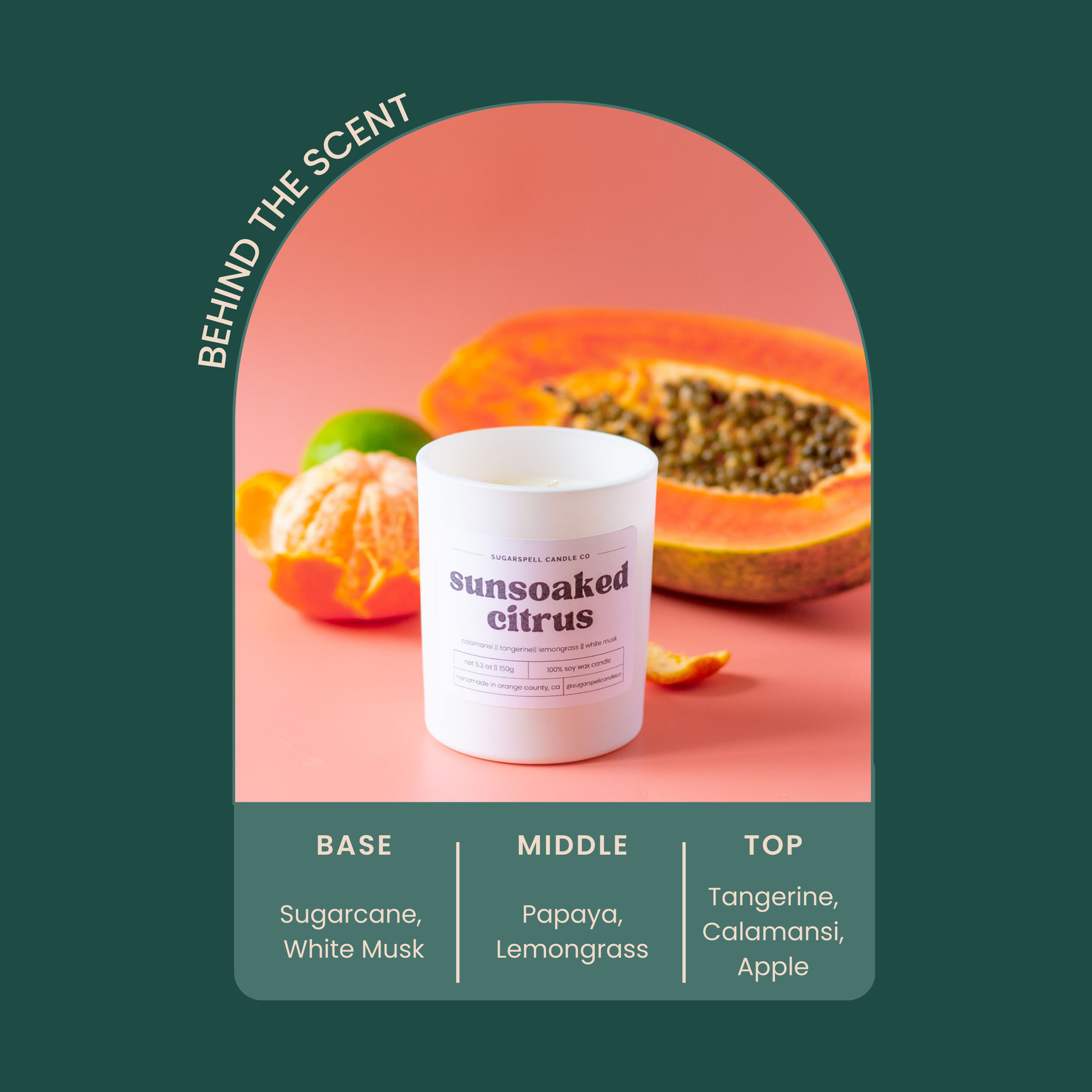 Sunsoaked Citrus 5.3oz Soy Candle - Ornate Home