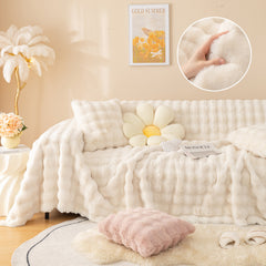 Super Soft Fluffy Faux Rabbit Fur Sofa Throw Blanket, Couch Cover Blanket for Couches Living Room Furniture Throw - Ornate Home
