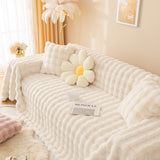 Super Soft Fluffy Faux Rabbit Fur Sofa Throw Blanket, Couch Cover Blanket for Couches Living Room Furniture Throw - Ornate Home