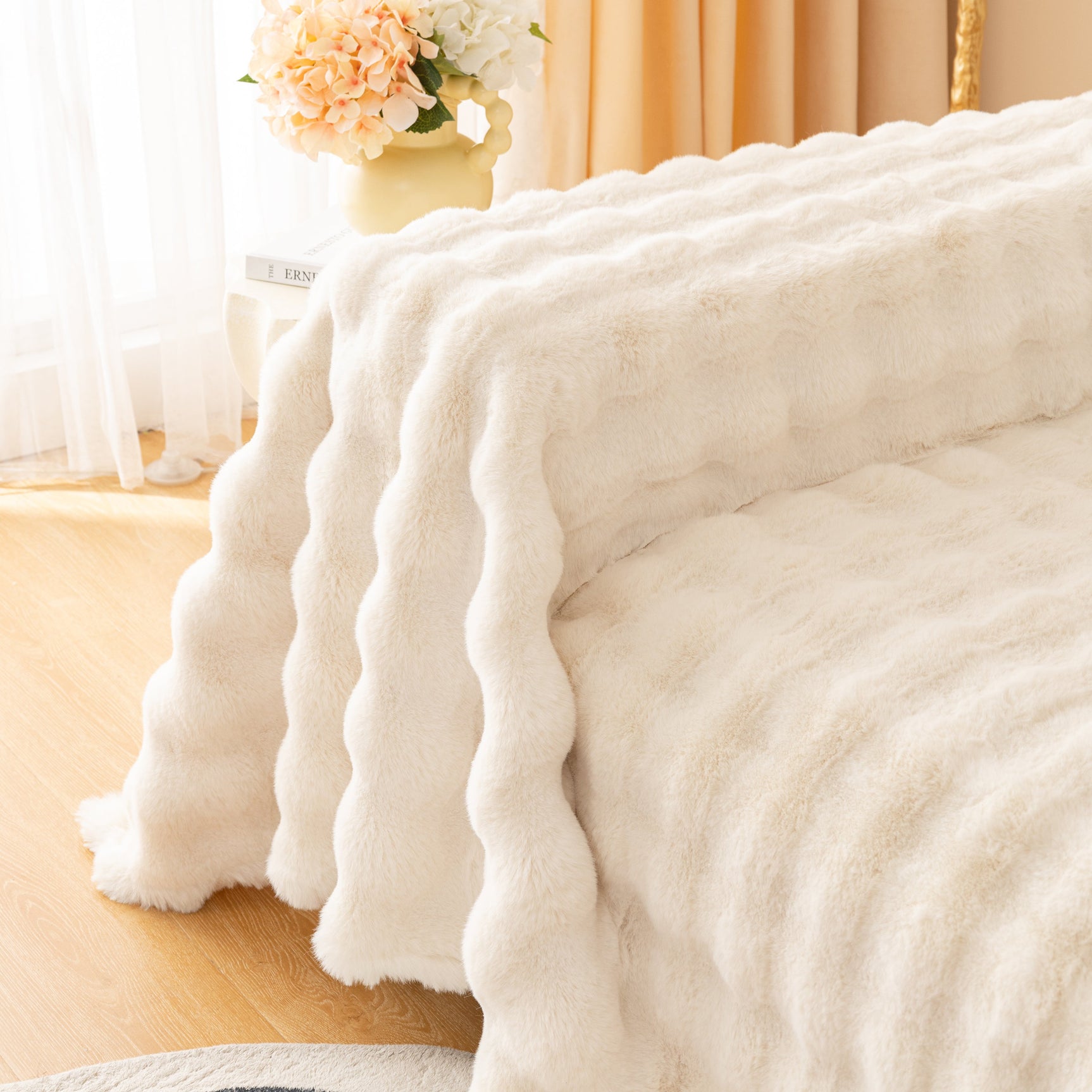 Super Soft Fluffy Faux Rabbit Fur Sofa Throw Blanket, Couch Cover Blanket for Couches Living Room Furniture Throw - Ornate Home