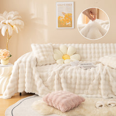 Super Soft Fluffy Faux Rabbit Fur Sofa Throw Blanket, Couch Cover Blanket for Couches Living Room Furniture Throw - Ornate Home