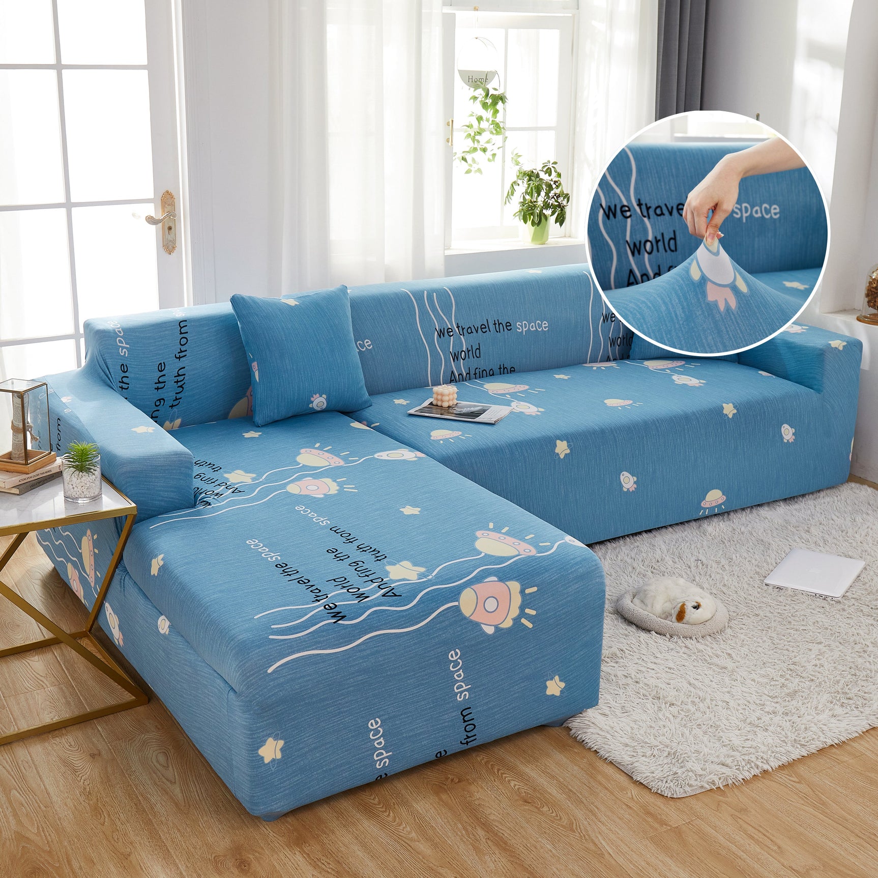 Super Stretch Couch Covers for Sectional Sofa L Shape Slipcover, Furniture Protector for Pets and Kids - Ornate Home