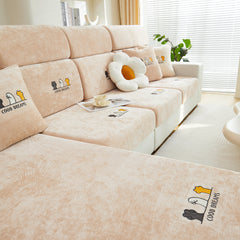 Super Stretch Seat Cushion/Couch Slipcover, Solid Couch Cushion Covers Washable Furniture Protector - Ornate Home