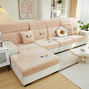 Super Stretch Seat Cushion/Couch Slipcover, Solid Couch Cushion Covers Washable Furniture Protector - Ornate Home