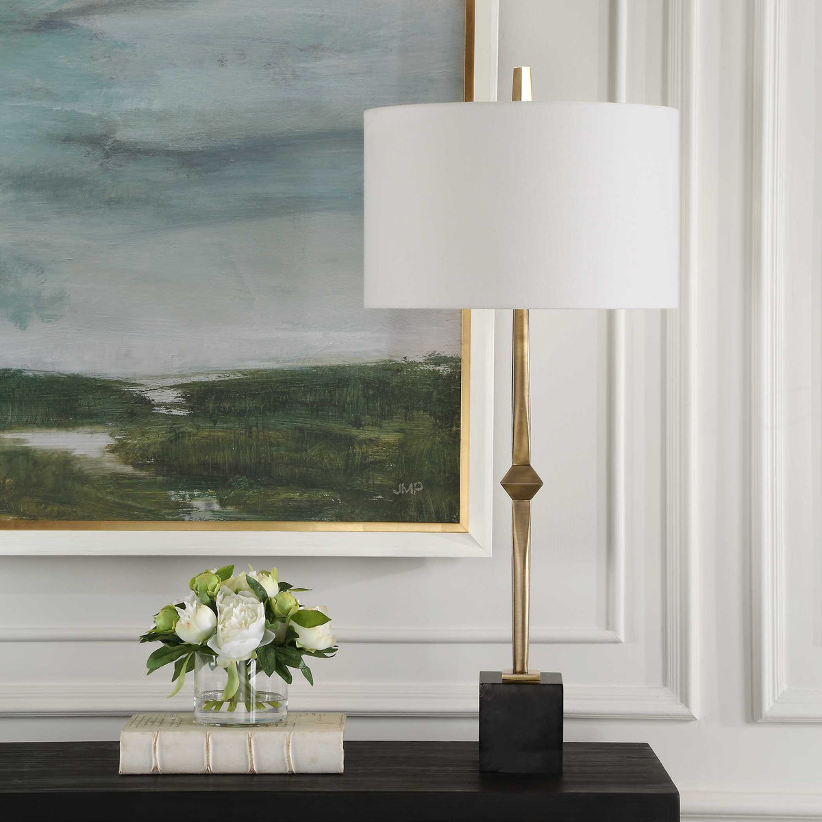 Suranne Antique Brass Table Lamp - Ornate Home