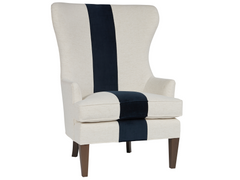 Surfside Nomad Snow/Navy Wing Chair - Ornate Home