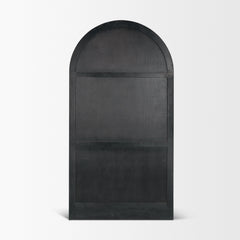 Suri Black Wood with Glass Doors Arched Curio Cabinet - Ornate Home