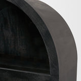 Suri Black Wood with Glass Doors Arched Curio Cabinet - Ornate Home