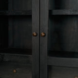 Suri Black Wood with Glass Doors Arched Curio Cabinet - Ornate Home