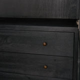 Suri Black Wood with Glass Doors Arched Curio Cabinet - Ornate Home
