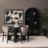 Suri Black Wood with Glass Doors Arched Curio Cabinet - Ornate Home