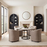 Suri Black Wood with Glass Doors Arched Curio Cabinet - Ornate Home