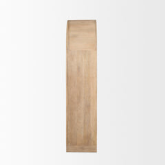 Suri Light Brown Wood with Glass Doors Arched Curio Cabinet