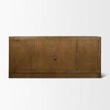 Suri Medium Brown Wood with Glass 4-Door Closed Sideboard - Ornate Home