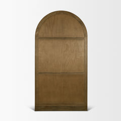 Suri Medium Brown Wood with Glass Doors Arched Curio Cabinet