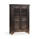 Suri Weathered Black 2-Door Tall Cabinet