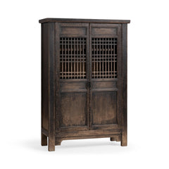 Suri Weathered Black 2-Door Tall Cabinet