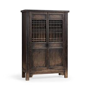 Suri Weathered Black 2-Door Tall Cabinet