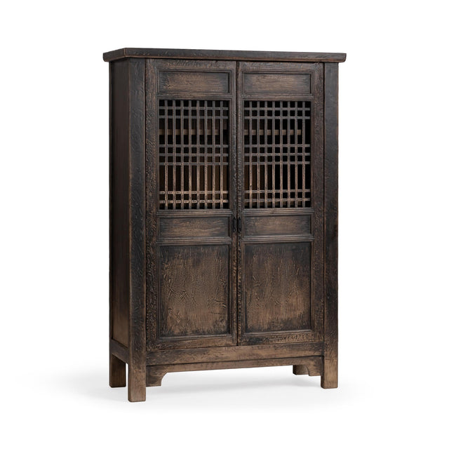Suri Weathered Black 2-Door Tall Cabinet