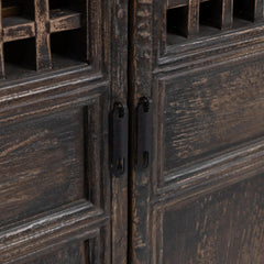 Suri Weathered Black 2-Door Tall Cabinet