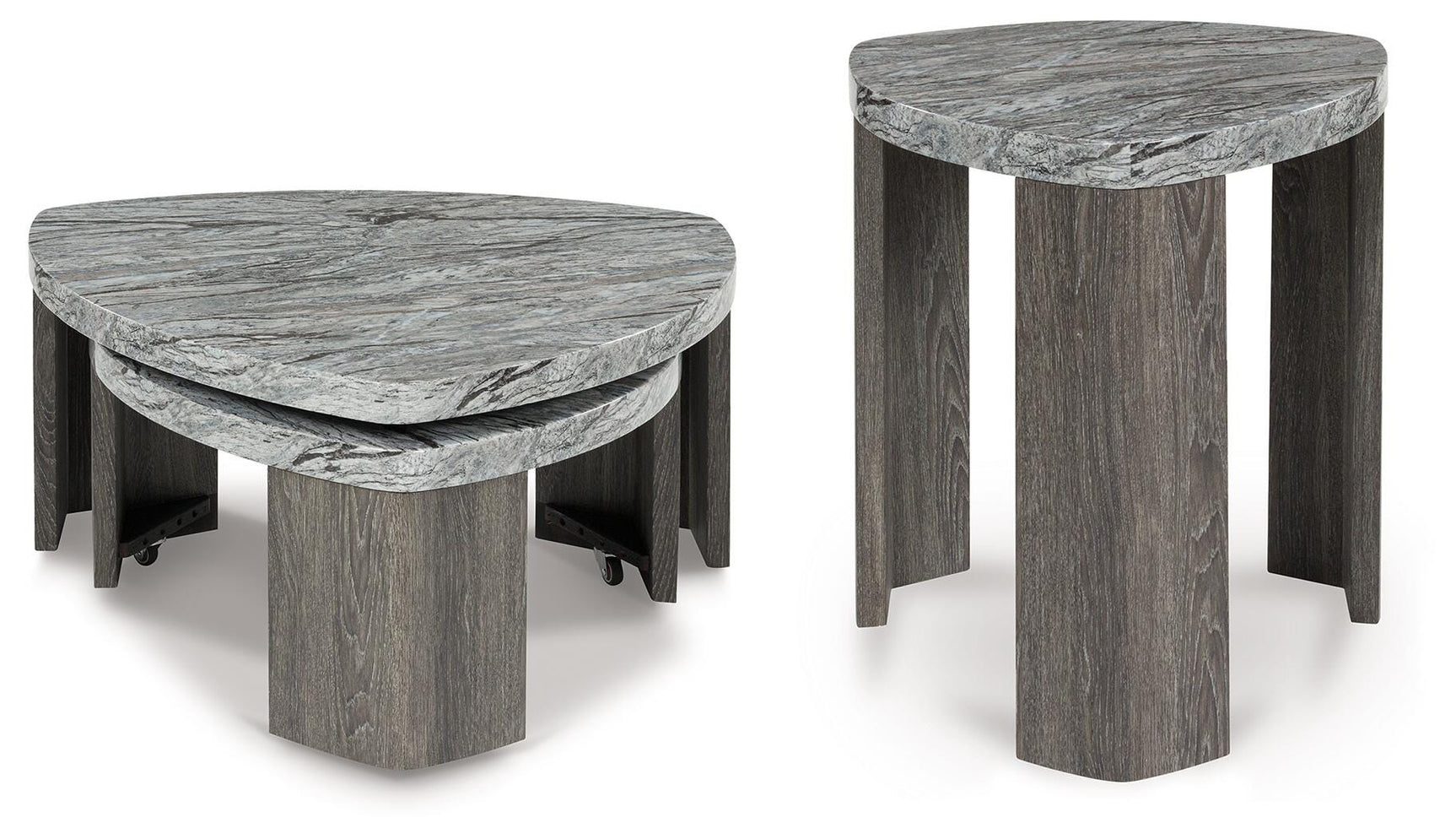 Surmour Gray/Brown Coffee Table and End Table - Ornate Home