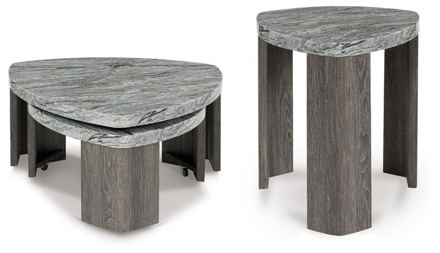 Surmour Gray/Brown Coffee Table and End Table - Ornate Home