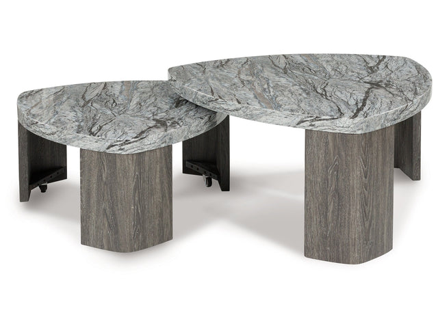 Surmour Gray/Brown Stacked Cocktail Table - Ornate Home