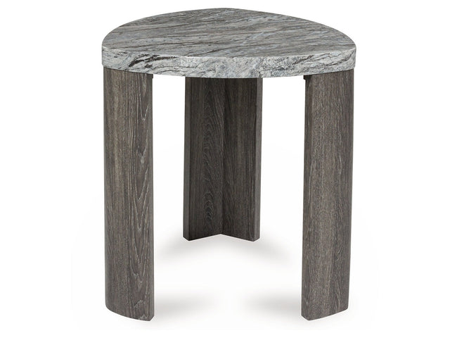 Surmour Gray/Brown Triangle End Table - Ornate Home