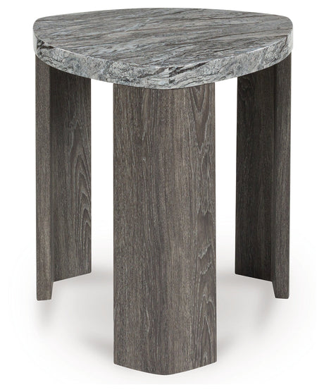 Surmour Gray/Brown Triangle End Table - Ornate Home