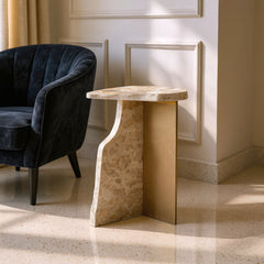 Surya Beige Side Table - Ornate Home