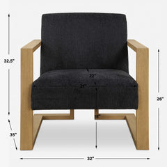 Suspend Blue/Woodtone Modern Accent Chair - Ornate Home