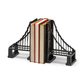 Suspension Brown Wrought Iron Suspension Bridge Bookends (Set of 2) - Ornate Home