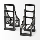 Suspension Brown Wrought Iron Suspension Bridge Bookends (Set of 2) - Ornate Home
