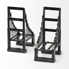 Suspension Brown Wrought Iron Suspension Bridge Bookends (Set of 2) - Ornate Home