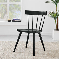 Sutter Black Wood Dining Side Chair - Ornate Home