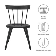 Sutter Black Wood Dining Side Chair - Ornate Home