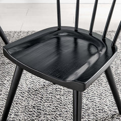 Sutter Black Wood Dining Side Chair - Ornate Home