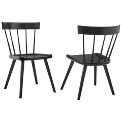 Sutter Black Wood Dining Side Chair (Set of 2) - Ornate Home