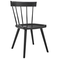 Sutter Black Wood Dining Side Chair (Set of 2) - Ornate Home