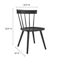 Sutter Black Wood Dining Side Chair (Set of 2) - Ornate Home