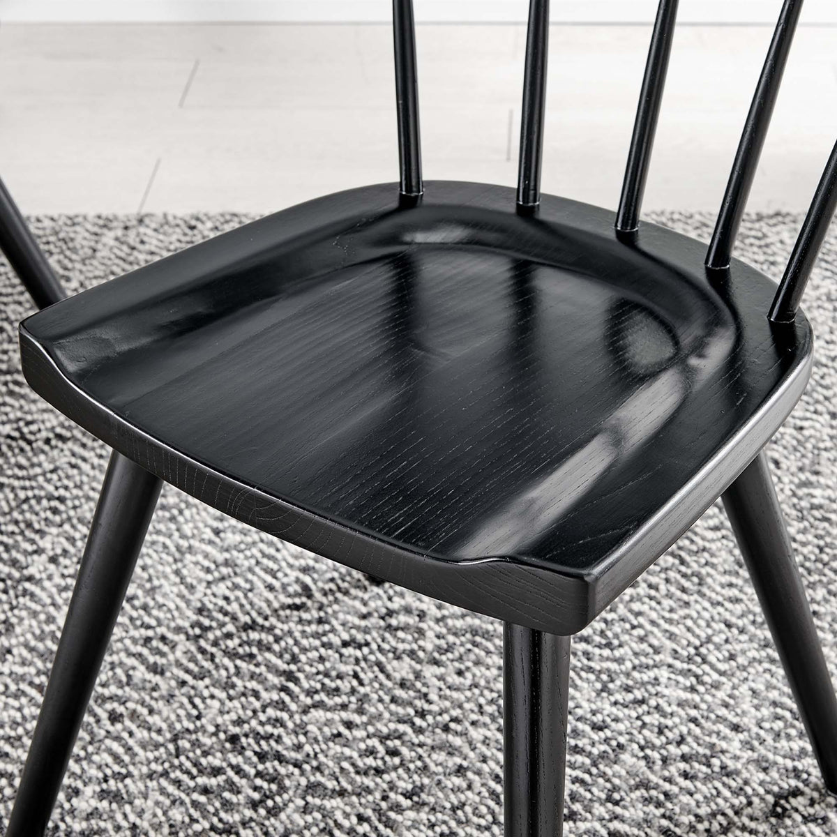 Sutter Black Wood Dining Side Chair (Set of 2) - Ornate Home