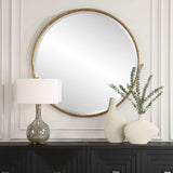 Sutton Aged Gold Round Mirror - Ornate Home