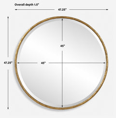 Sutton Aged Gold Round Mirror - Ornate Home