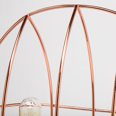Sutton Black Rose-Gold Metal Cylindrical Cage Three Bulb Table Lamp - Ornate Home
